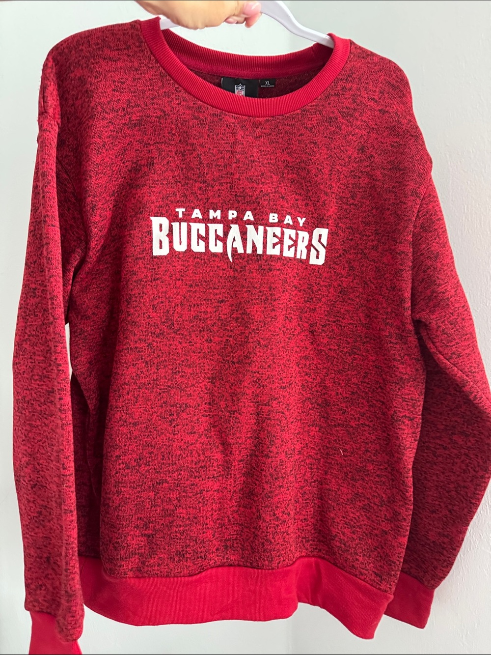 NFL Tampa Bay Buccaneers Red Heather Crew Sweatshirt